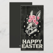Happy Easter Vintage Skull Card With  Daffodils シーズンカード (正面/裏面)