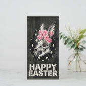 Happy Easter Vintage Skull Card With  Daffodils シーズンカード (スタンド正面)