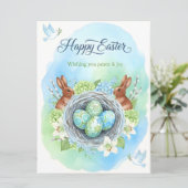 Happy Easter Watercolor Card 招待状 (スタンド正面)