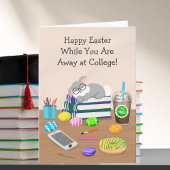 Happy Easter While Away at College かわいいウサギの机 カード