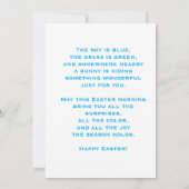 Happy Easter White Bunny Easter Eggs Blue Sky シーズンカード (裏面)