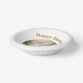 Happy Easter white bunny year photo family name  ペーパーボウル (傾斜あり)