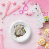 Happy Easter white bunny year photo family name  ペーパーボウル (パーティー)