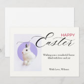 Happy Easter with a Cute Bunny シーズンカード (正面/裏面)