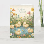 Happy easter with baby ducks カード (正面)