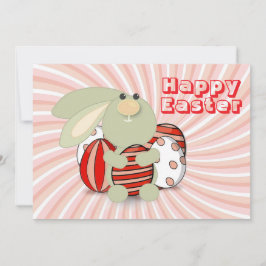Happy Easter with bunny and eggs シーズンカード