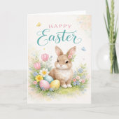 Happy Easter - with young rabbit カード (正面)