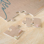 Happy Easter Wooden Cross with Lilies on Beach ジグソーパズル (側面)