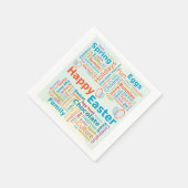 Happy Easter Word Cloud Letters with Eggs スタンダードカクテルナプキン (角)