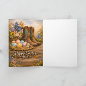 Happy Easter Y’all Boots & Wildflowers Card カード (内部)