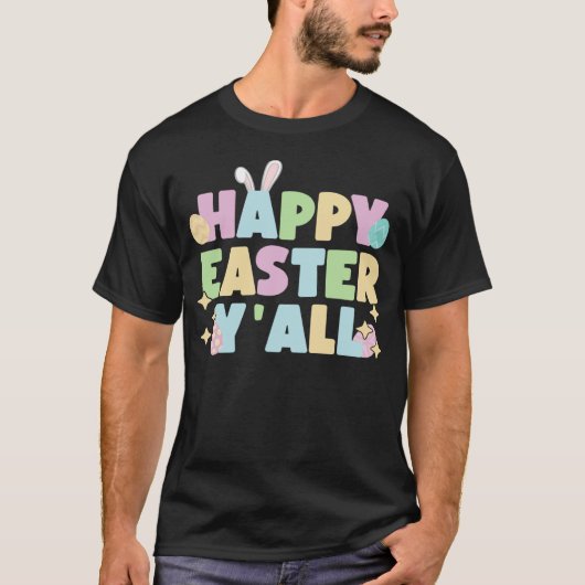happy easter yall Rabbit Bunny Ear Egg hunt Toddle Tシャツ (正面)