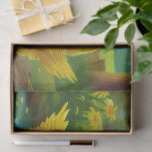 Happy Easter Yellow Chicks in a Pond by a Red Barn 薄葉紙 (ギフト)