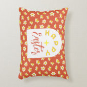 Happy Easter. Yellow Daffodils Spring Modern. アクセントクッション (正面(垂直))