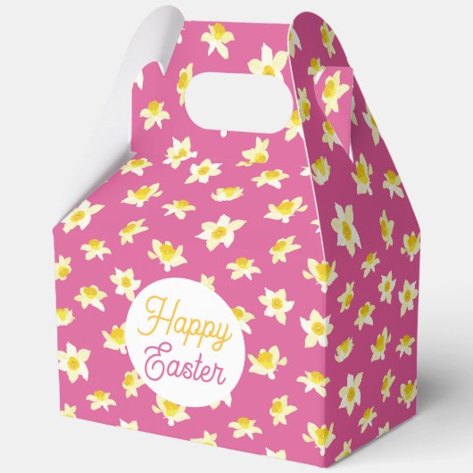 Happy Easter. Yellow Daffodils Spring Modern. フェイバーボックス (正面)