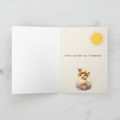 Happy Easter Yellow Duckling Daffodils カード (内部)