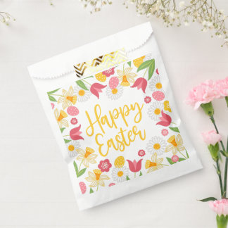 Happy Easter | Yellow Red Floral  フェイバーバッグ