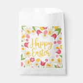Happy Easter | Yellow Red Floral  フェイバーバッグ (正面)