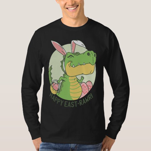 Happy Eastrawr Rex Dinosaur Easter Bunny Egg Costu Tシャツ (正面)
