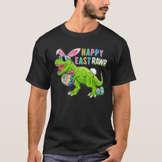 Happy Eastrawr Rex Dinosaur Easter Bunny Egg Costu Tシャツ (正面)