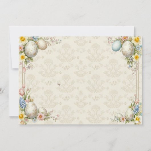 Happy Eeaster Cute Bunny 招待状 (裏面)