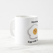 Happy egg-cellent day mug コーヒーマグカップ (正面左)