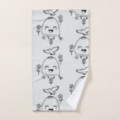 Happy Egg with Bird and Flowers バスタオルセット (ハンドタオル)