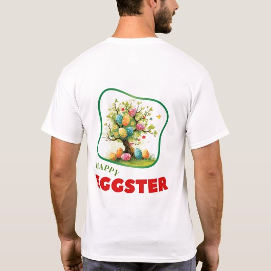 Happy Eggster – 女性 Tシャツ (裏面)