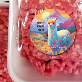 Happy Eid パーソナライズされた al Adhaステッカー ラウンドシール