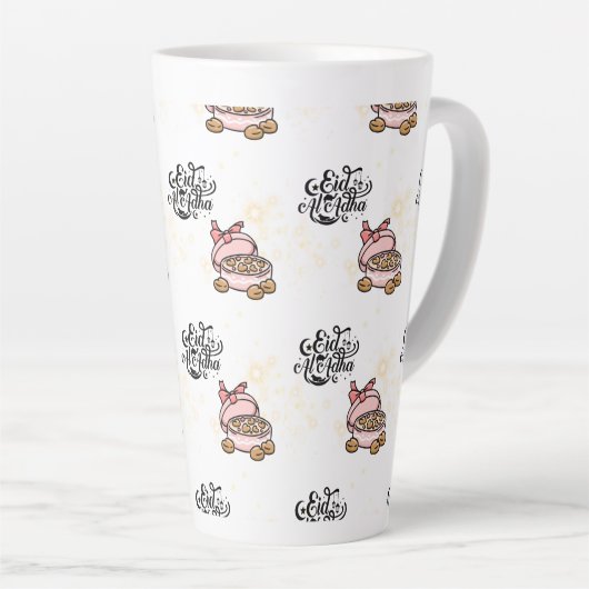 Happy Eid -Eid Adha Mubarak 2022. カフェラテマグ (右アングル)