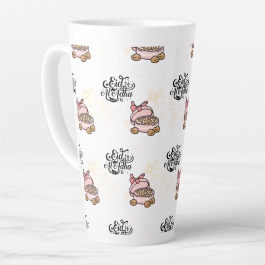 Happy Eid -Eid Adha Mubarak 2022. カフェラテマグ (左アングル)