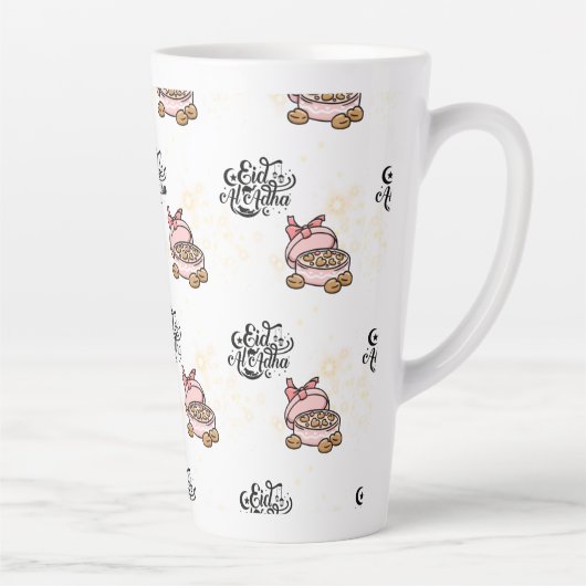 Happy Eid -Eid Adha Mubarak 2022. カフェラテマグ (右)