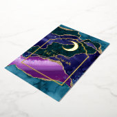 Happy Eid Luxury Car with Galaxy Agate Design 箔シーズンカード (回転した状態)