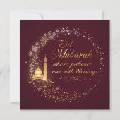 Happy Eid Mubarak Greeting modern Card  シーズンカード (正面)