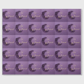 Happy Eid Mubarak Purple Crescent Wrapping  Paper  ラッピングペーパー (フラット)