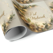 Happy Eid Mubarak White Hilal Wrapping Paper ラッピングペーパー (ロールコーナー)