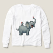 Happy Elephant & Little Mouse – Cute Kids T-Shirt (デザイン正面)