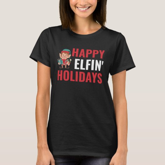 Happy Elfin Holidays Clothing  Kids  Elf Christmas Tシャツ (正面)