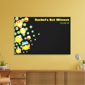 HAPPY EMOJIこうもりまたはバー(ユダヤ教の)バル・ミツバーサインインボード キャンバスプリント (インサイチュ (リビング))