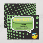 HAPPY EMOJIバーバルミツワー返信カード 出欠カード (正面/裏面)