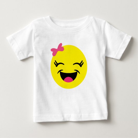 Happy Emoji Girl ベビーTシャツ (正面)