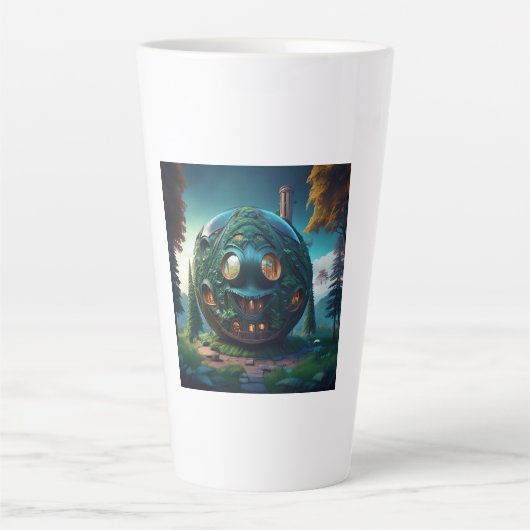 Happy Emoji House カフェラテマグ (正面)