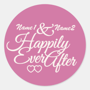 Happy Ever Afterカスタムスタンプ ラウンドシール