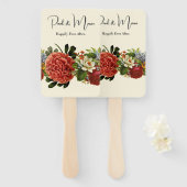 Happy Ever After BOHO retro floral tapestry ハンドファン (正面&裏面)