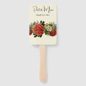 Happy Ever After BOHO retro floral tapestry ハンドファン (裏面)