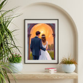 Happy Ever After Bride & Groom Watercolor Wedding ポスター
