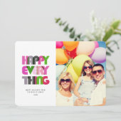 Happy Everythingはっきりしたタイポグラフィ写真 シーズンカード (スタンド正面)