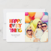 Happy Everythingはっきりしたタイポグラフィ写真 シーズンカード (正面)