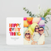 Happy Everythingはっきりしたタイポグラフィ写真 シーズンカード (スタンド正面)
