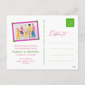 Happy Everythingカラフルタイポグラフィモダン写真 シーズンポストカード (裏面)