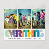 Happy Everythingカラフルタイポグラフィモダン写真 シーズンポストカード (正面)